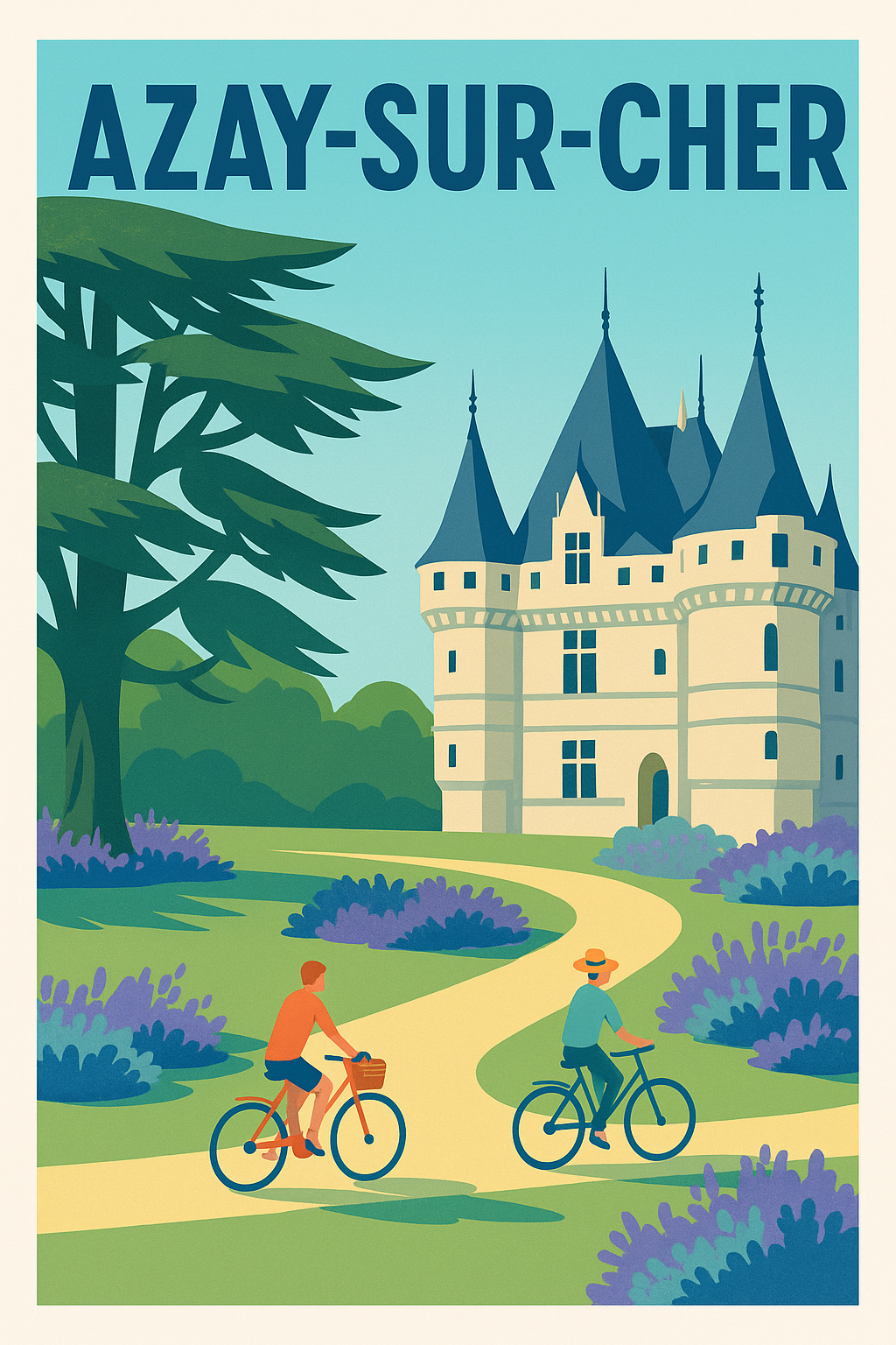 Affiche de Azay-sur-Cher - Charme et douceur au fil de l'eau