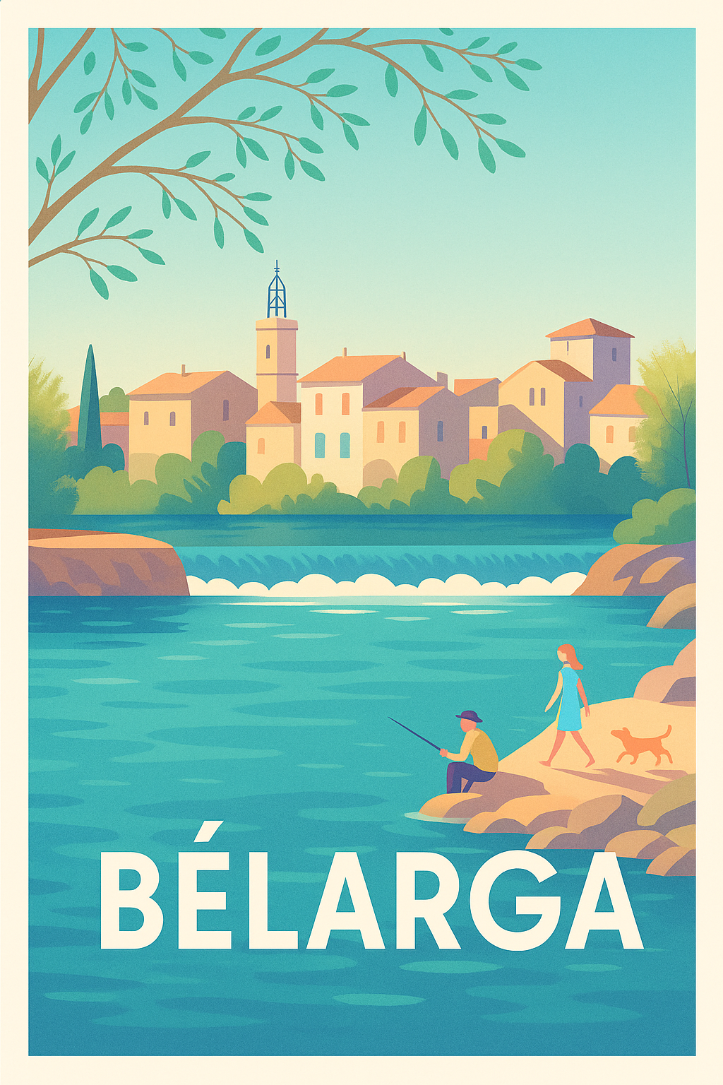 Affiche Bélarga — Sérénité au bord de l'eau · poster d'art de Bélarga