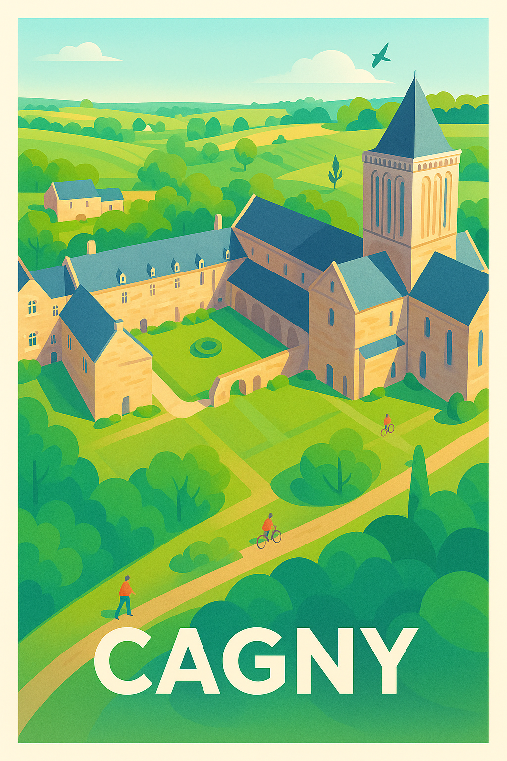 Affiche Cagny — Harmonie paisible entre nature et patrimoine · poster d'art de Cagny