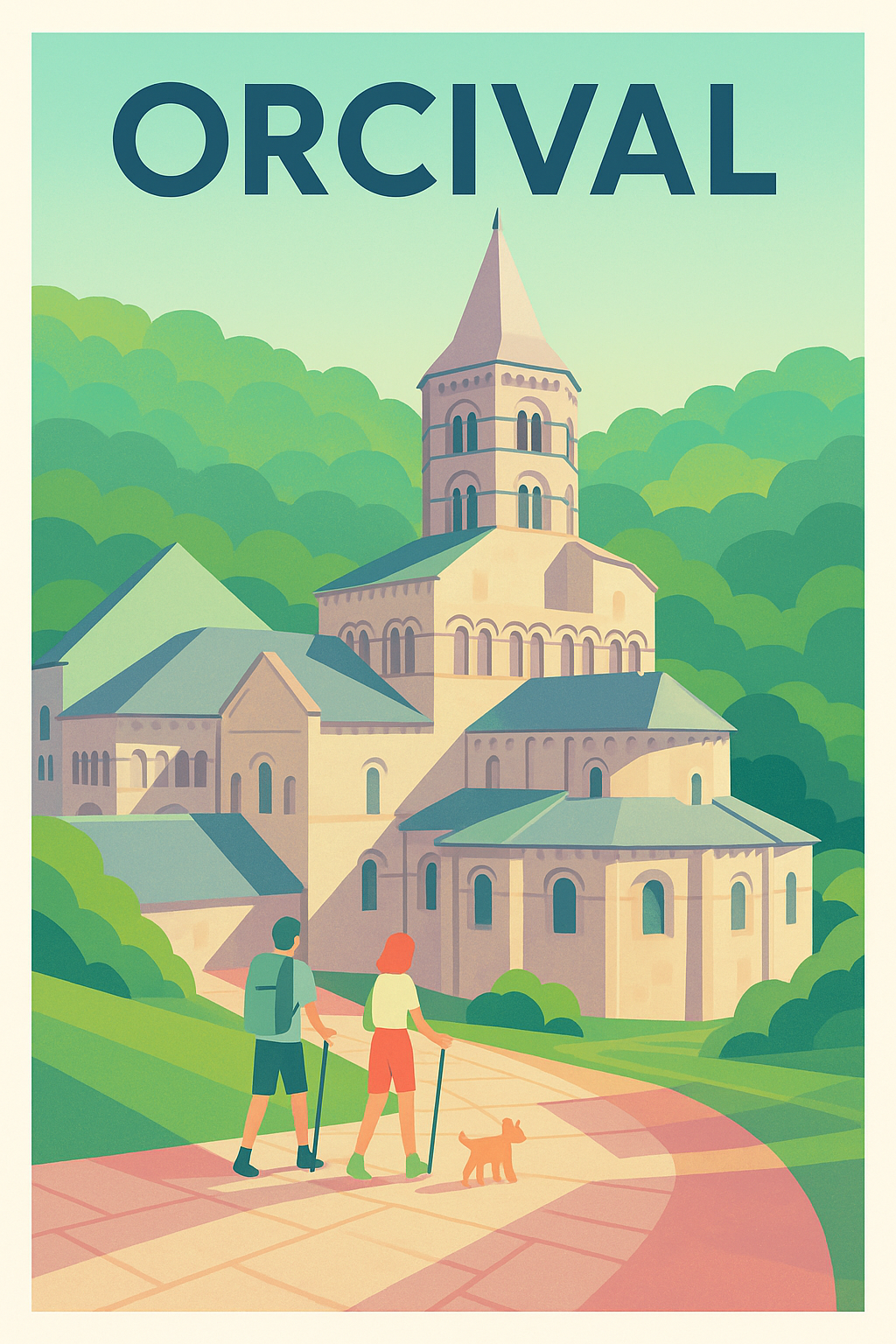 Affiche Orcival — Promenade au cœur du patrimoine roman · poster d'art de Orcival