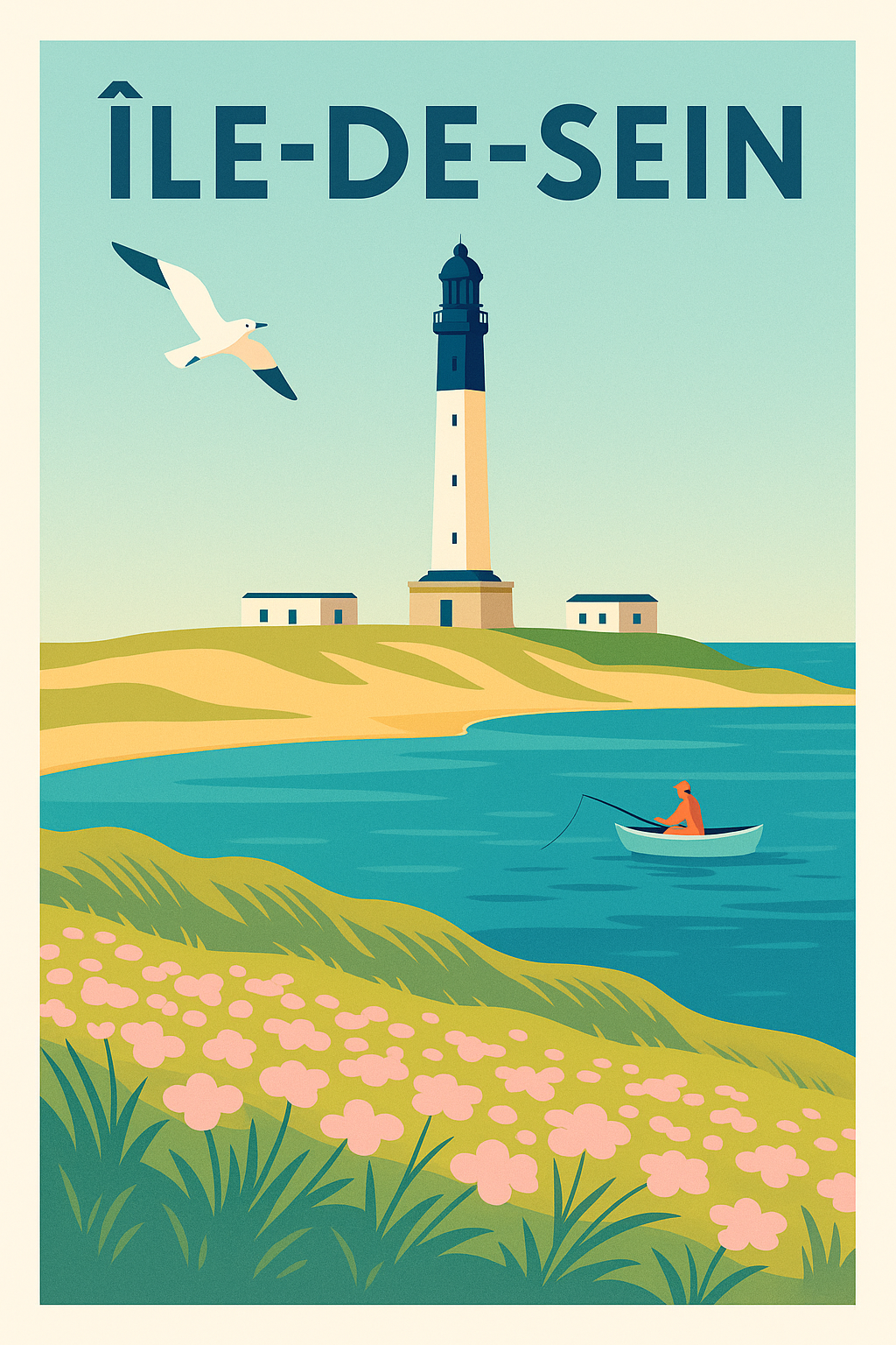 Affiche Île-de-Sein — Évasion et Sérénité Insulaire · poster d'art de Île-de-Sein