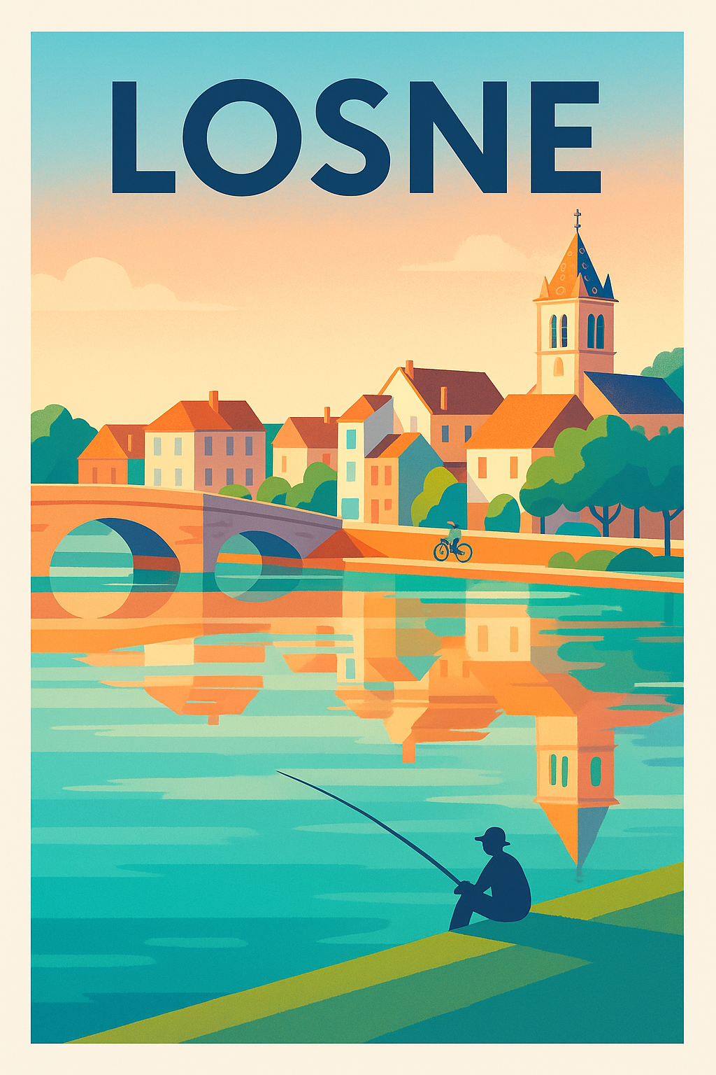 Affiche de Losne - Sérénité au bord de l'eau