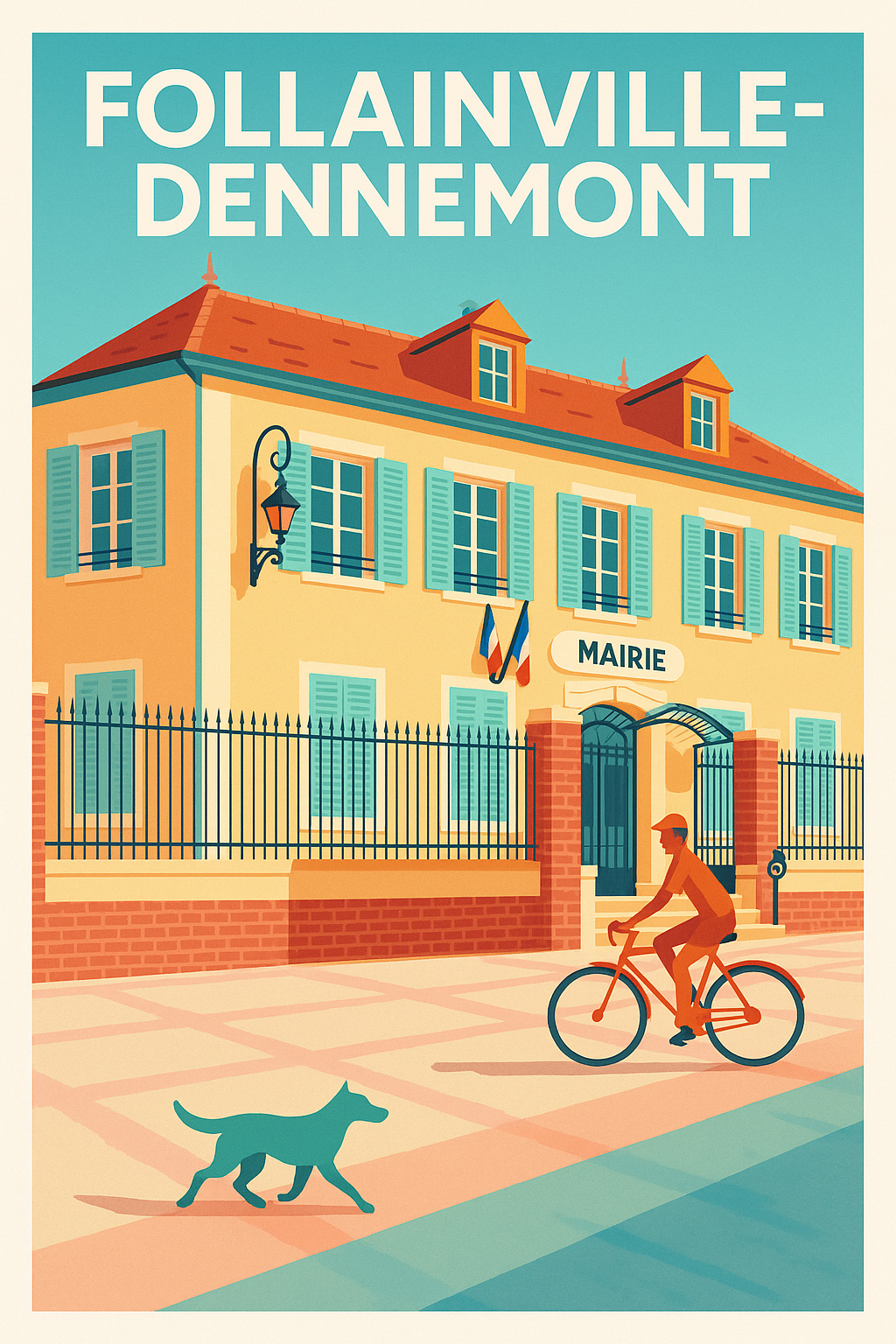 Affiche de Follainville-Dennemont - Vue paisible sur la mairie