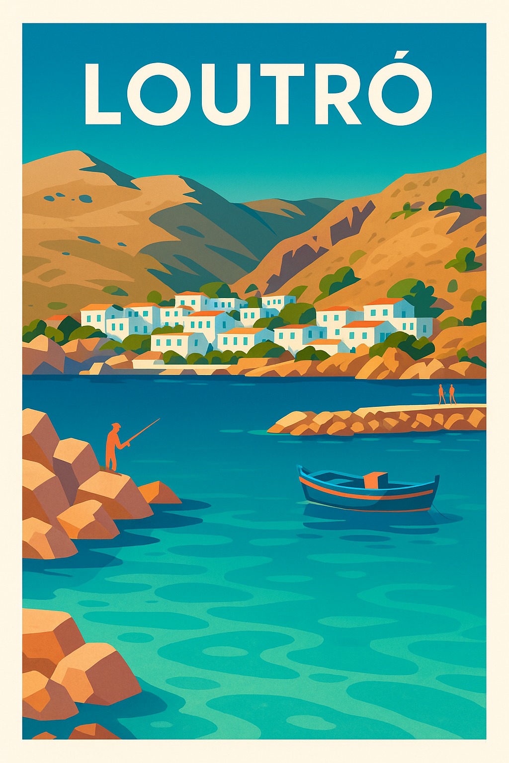 Affiche de Loutró - Escapade paisible au bord de la mer Égée