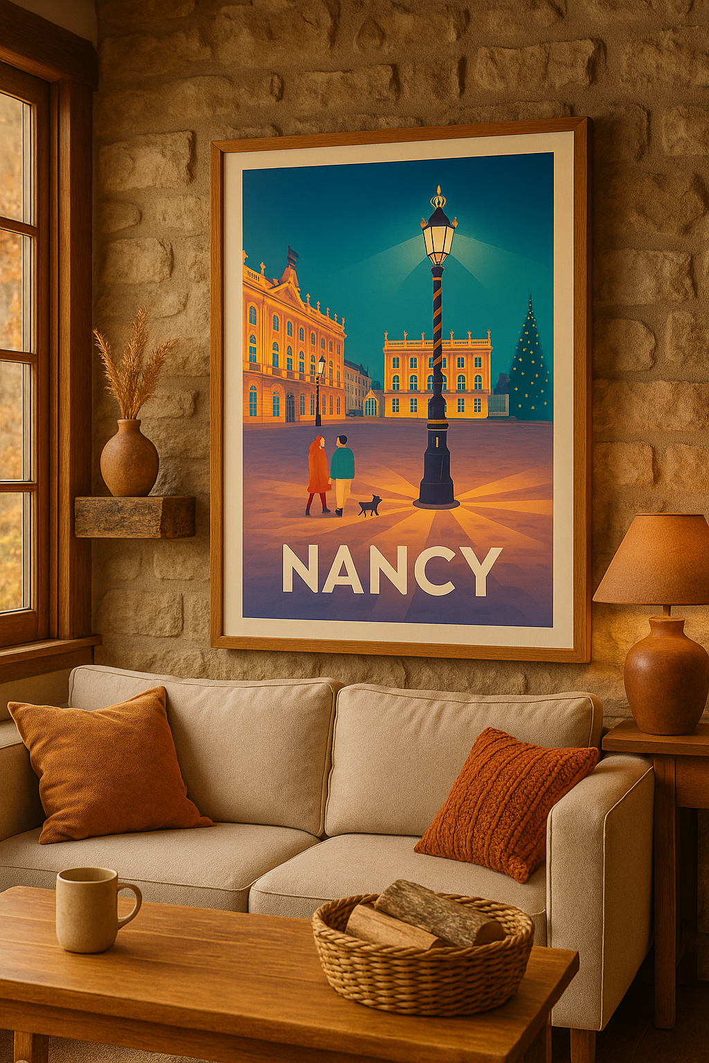 Mise en situation Affiche Nancy - Une promenade chaleureuse au cœur de la place Stanislas