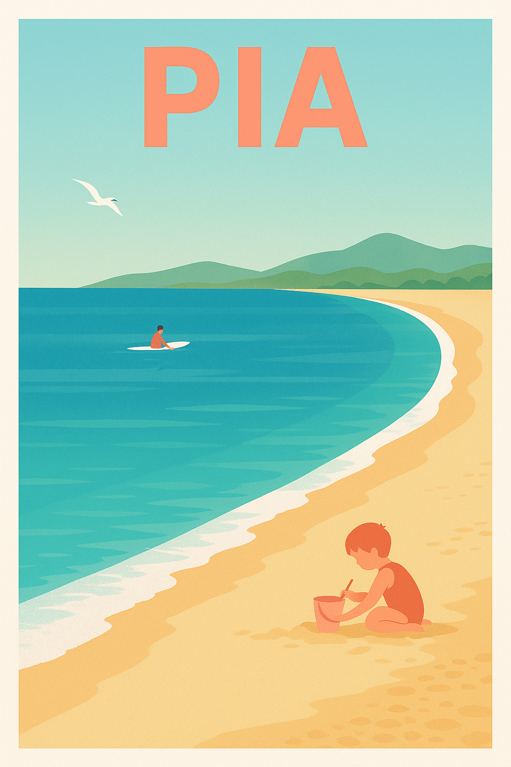 Affiche de Pia - Évasion balnéaire ensoleillée