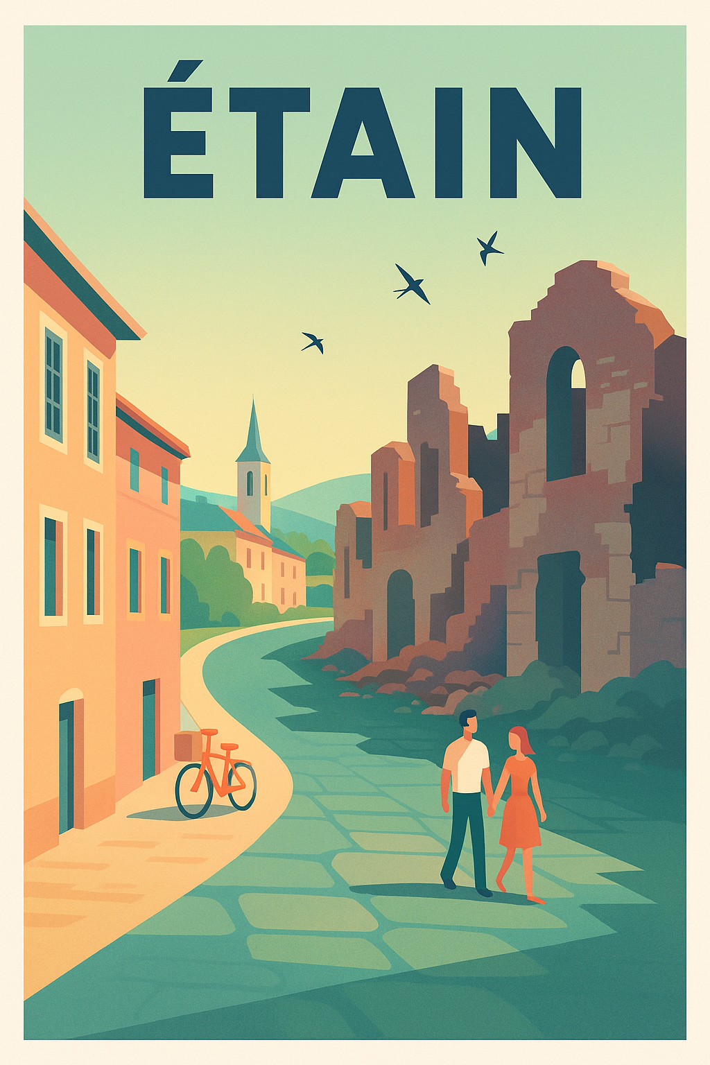 Affiche de Étain - Promenade romantique au cœur d'une ville historique