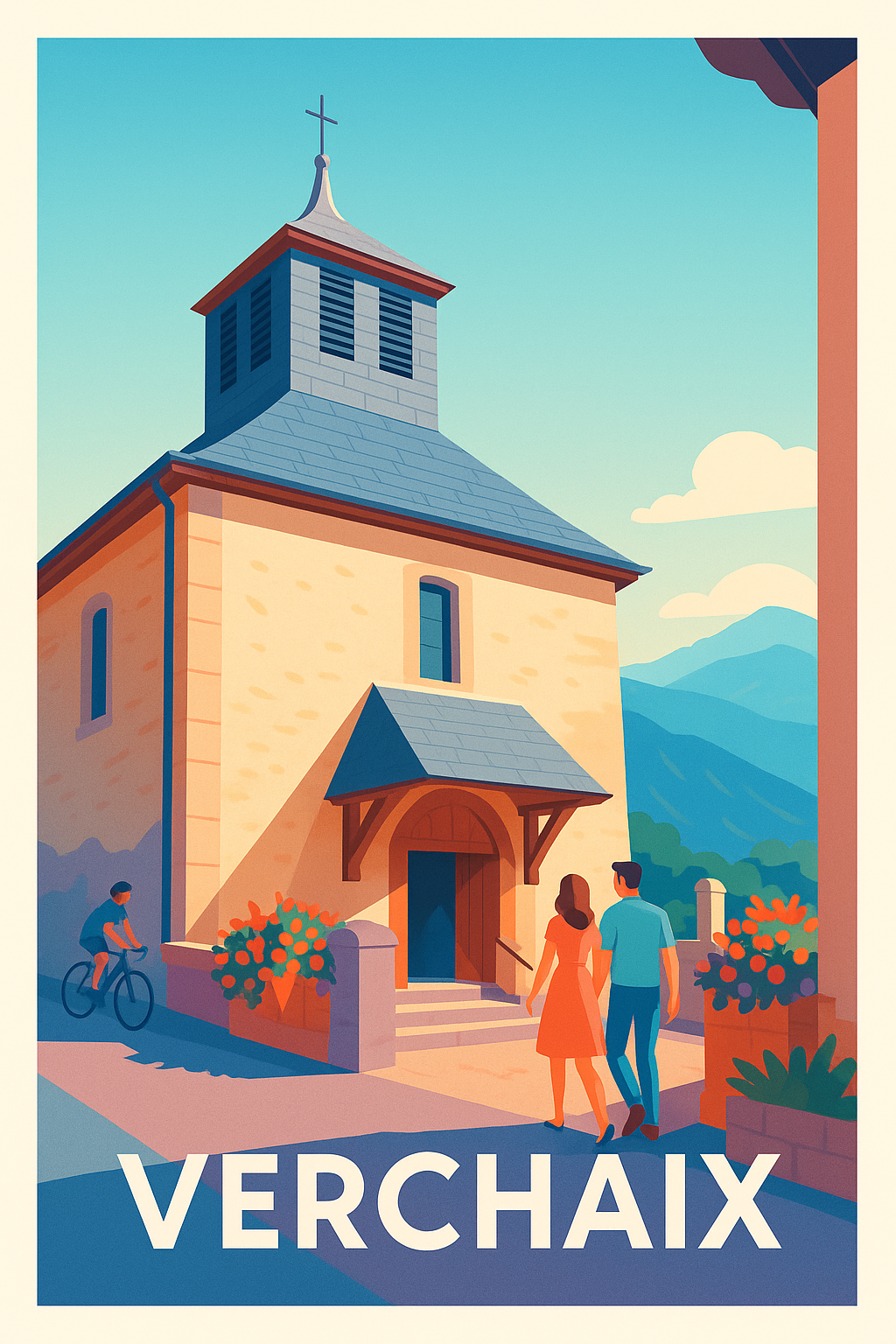 Affiche Verchaix — Charme et sérénité dans les Alpes · poster d'art de Verchaix