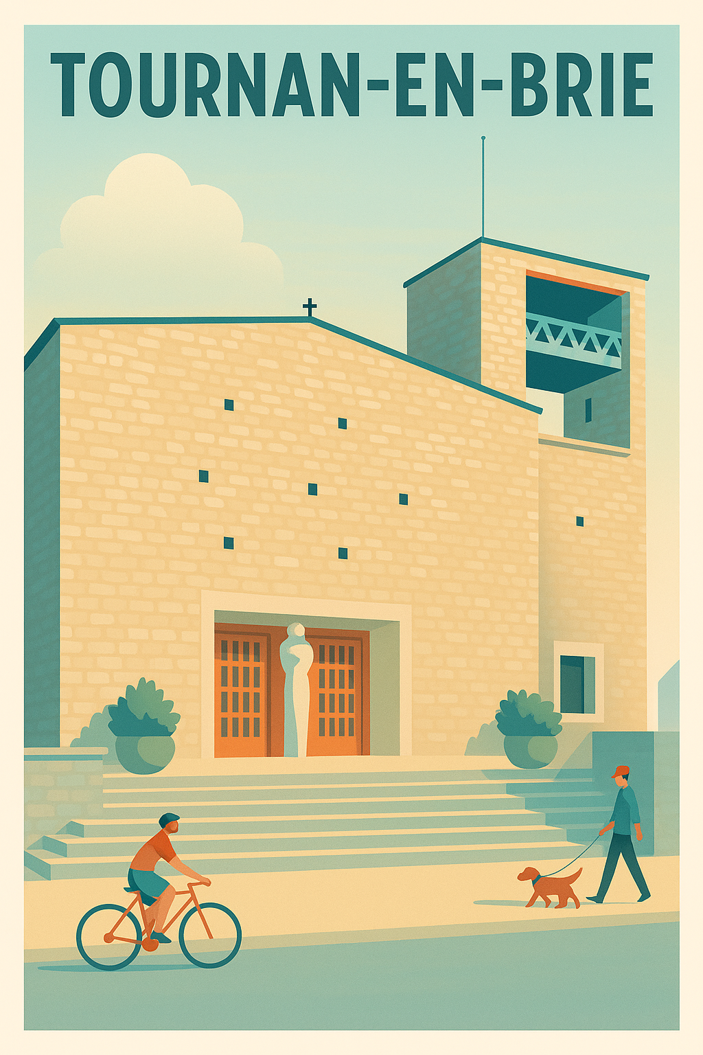 Affiche de Tournan-en-Brie - Un instant paisible au cœur de l'architecture locale