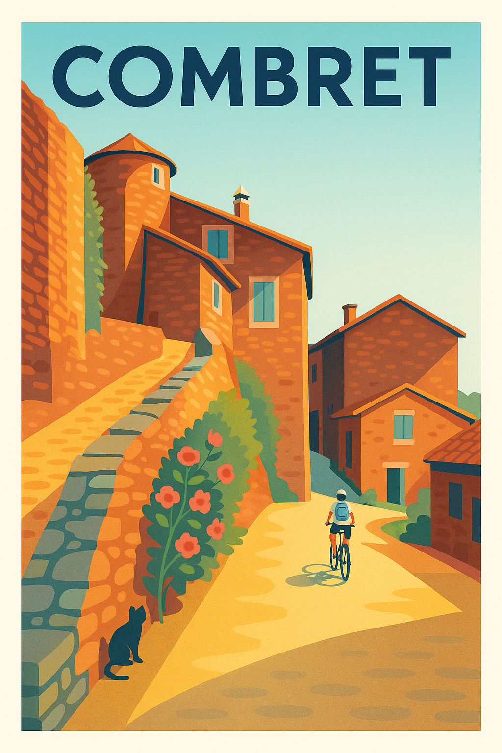 Affiche Combret — Charme et douceur d'un village ensoleillé · poster d'art de Combret