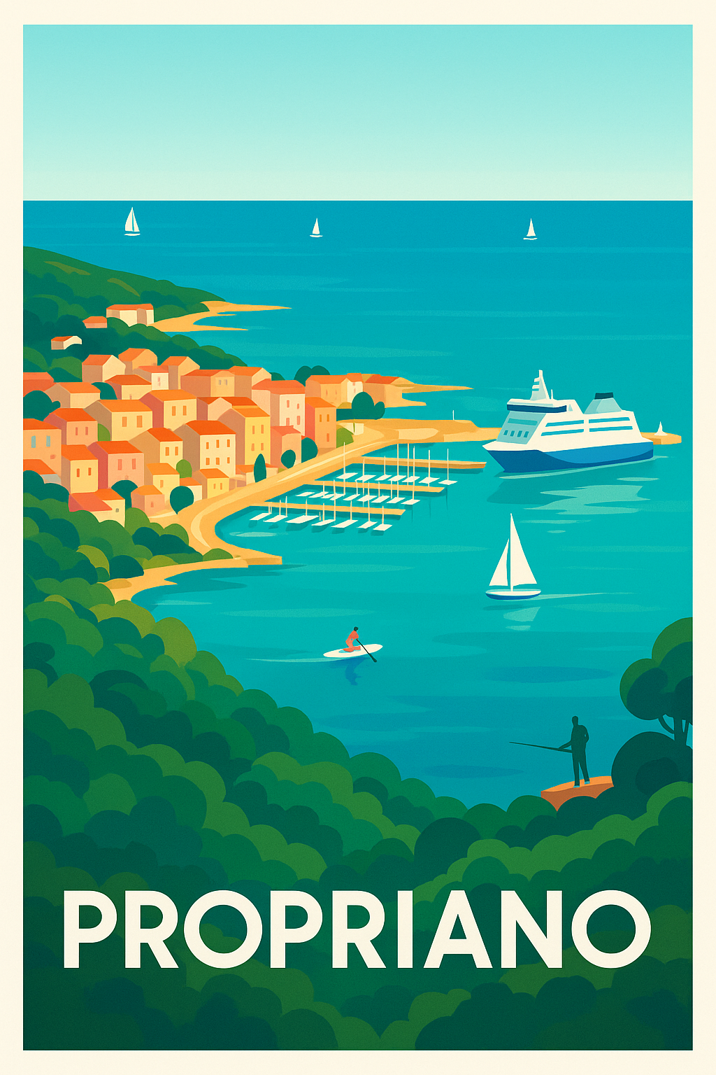 Affiche Propriano — Évasion méditerranéenne entre mer et nature · poster d'art de Propriano