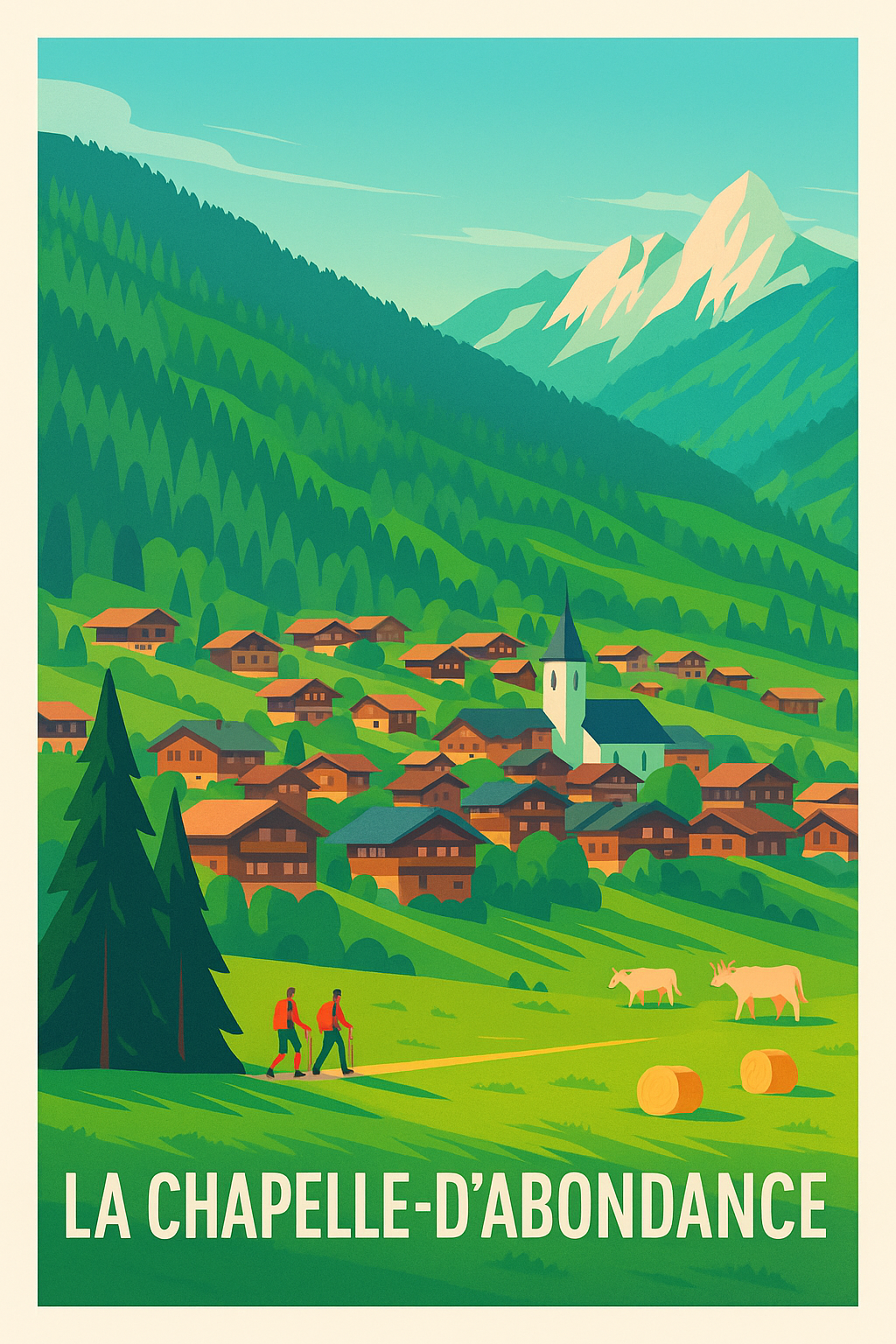 Affiche La Chapelle-d'Abondance — Charme alpin et nature préservée · poster d'art de La Chapelle-d'Abondance
