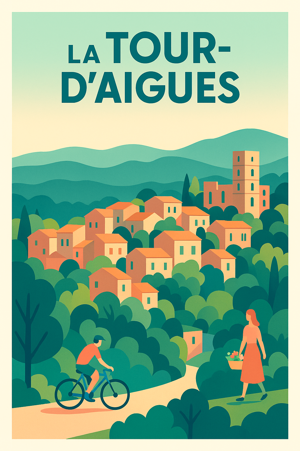Affiche de La Tour-d'Aigues - Villages et collines en harmonie