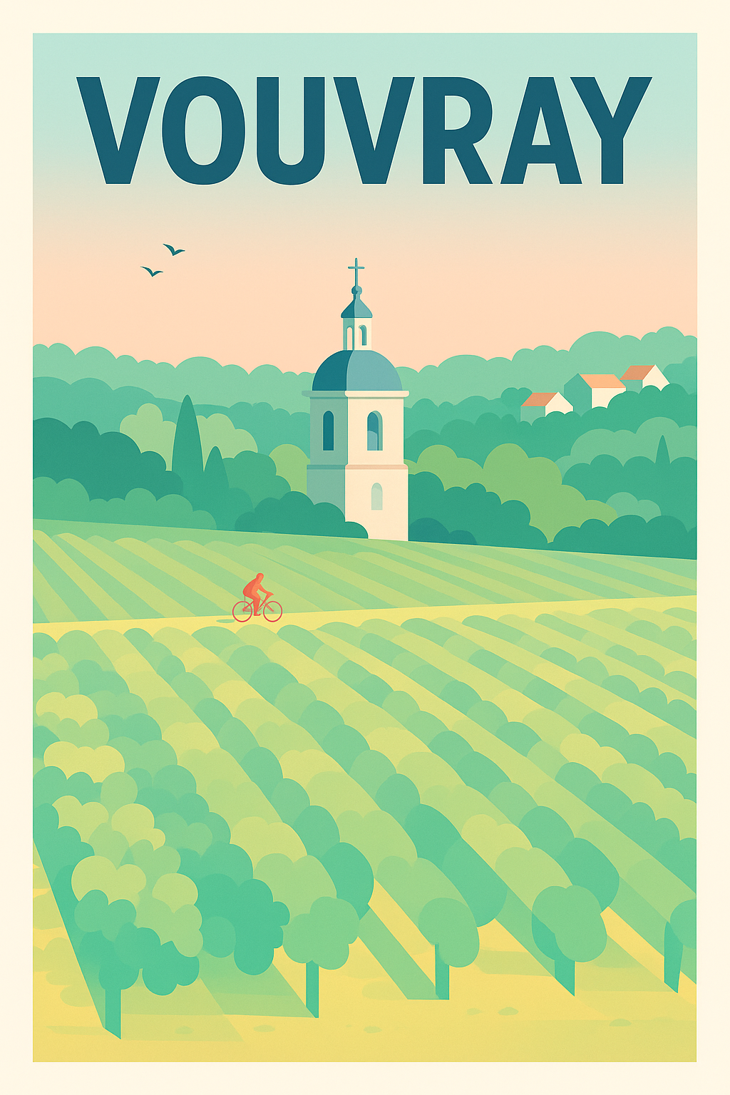 Affiche de Vouvray - L'élégance paisible des vignobles