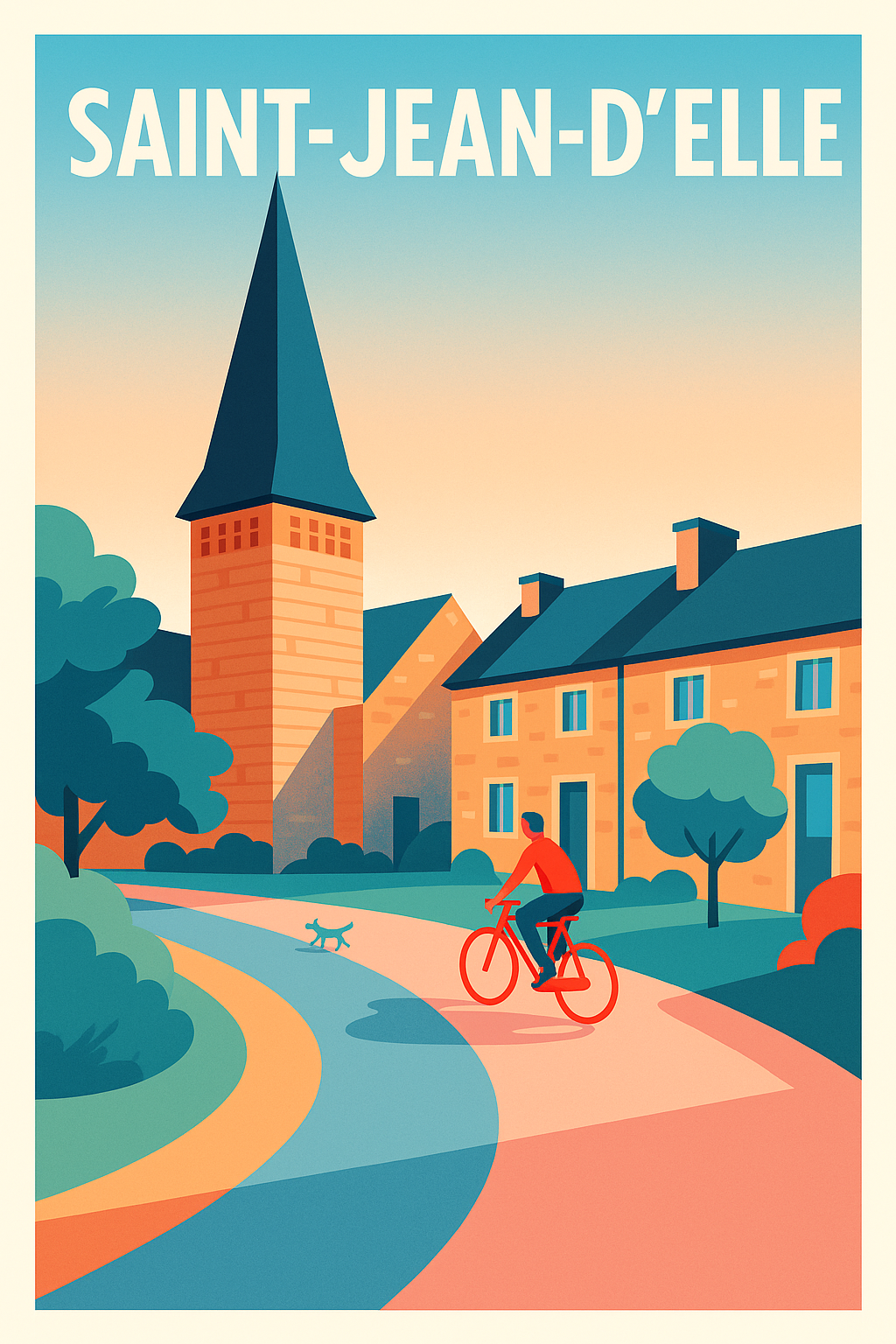 Affiche de Saint-Jean-d'Elle - Charme et Sérénité à vélo
