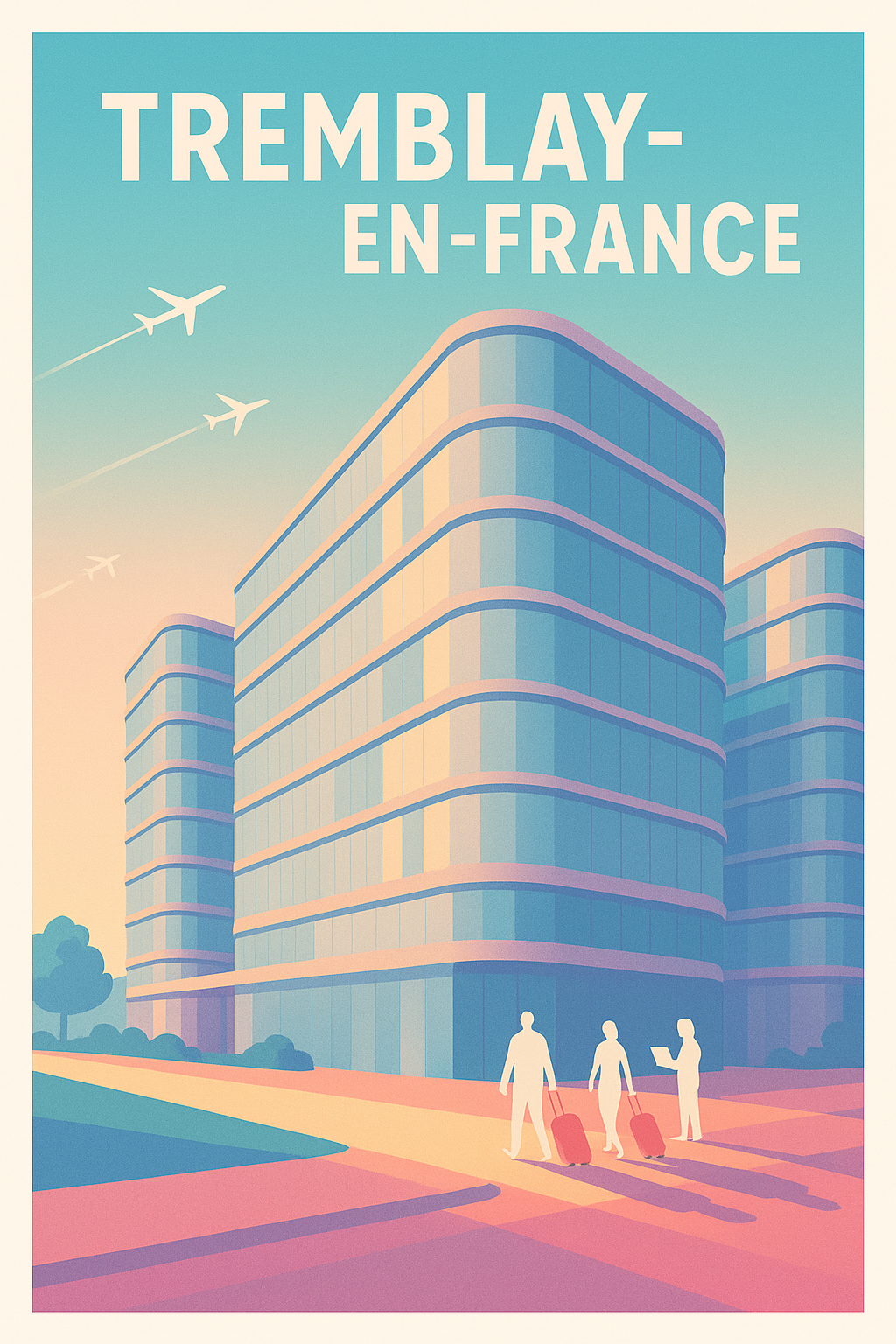 Affiche Tremblay-en-France — Voyage et modernité en mouvement · poster d'art de Tremblay-en-France