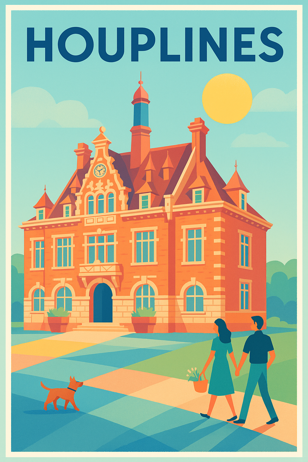 Affiche de Houplines - Élégance architecturale et douceur de vivre