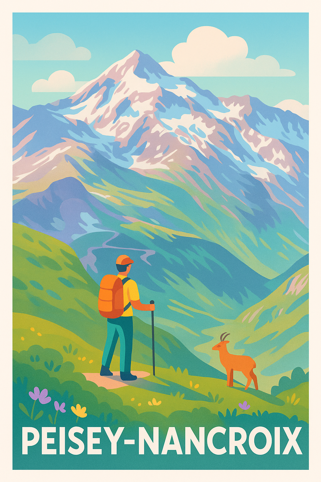 Affiche Peisey-Nancroix — L'appel majestueux des montagnes · poster d'art de Peisey-Nancroix