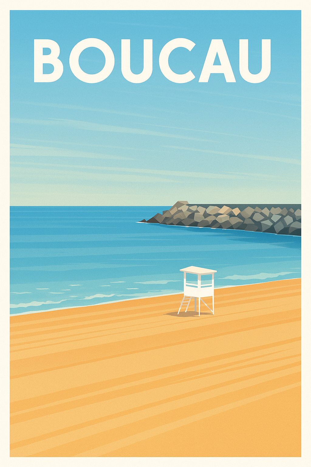 Affiche de Boucau - Sérénité en bord de plage