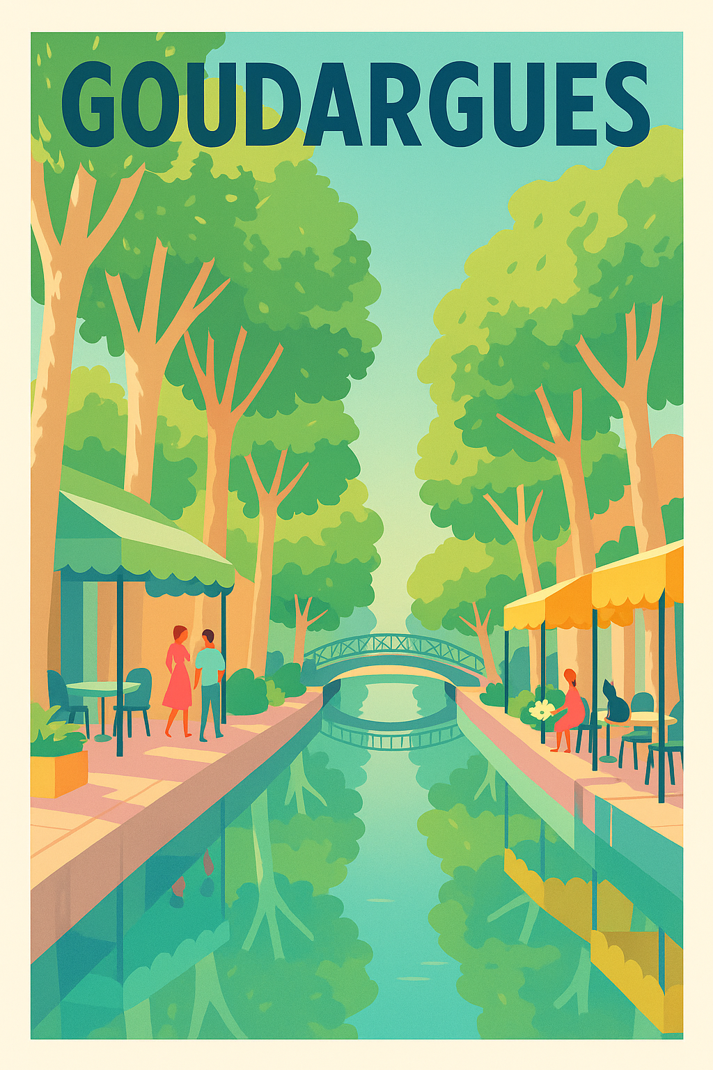 Affiche de Goudargues - Charme et sérénité en bord de canal