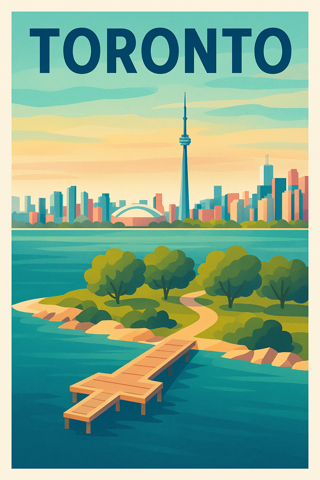 Affiche de Toronto - L'élégance urbaine au bord de l'eau