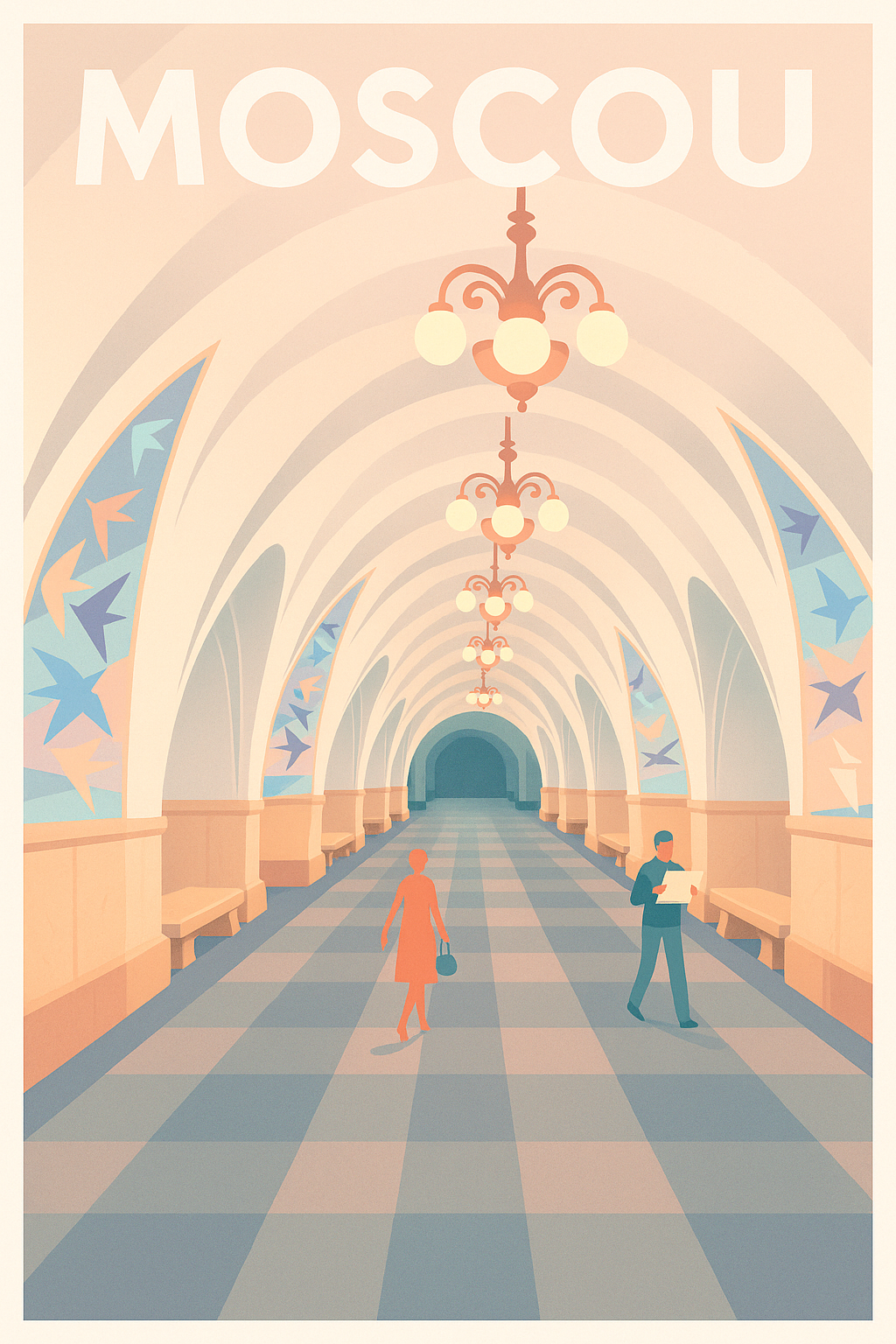 Affiche de Moscou - L'élégance souterraine de la station de métro