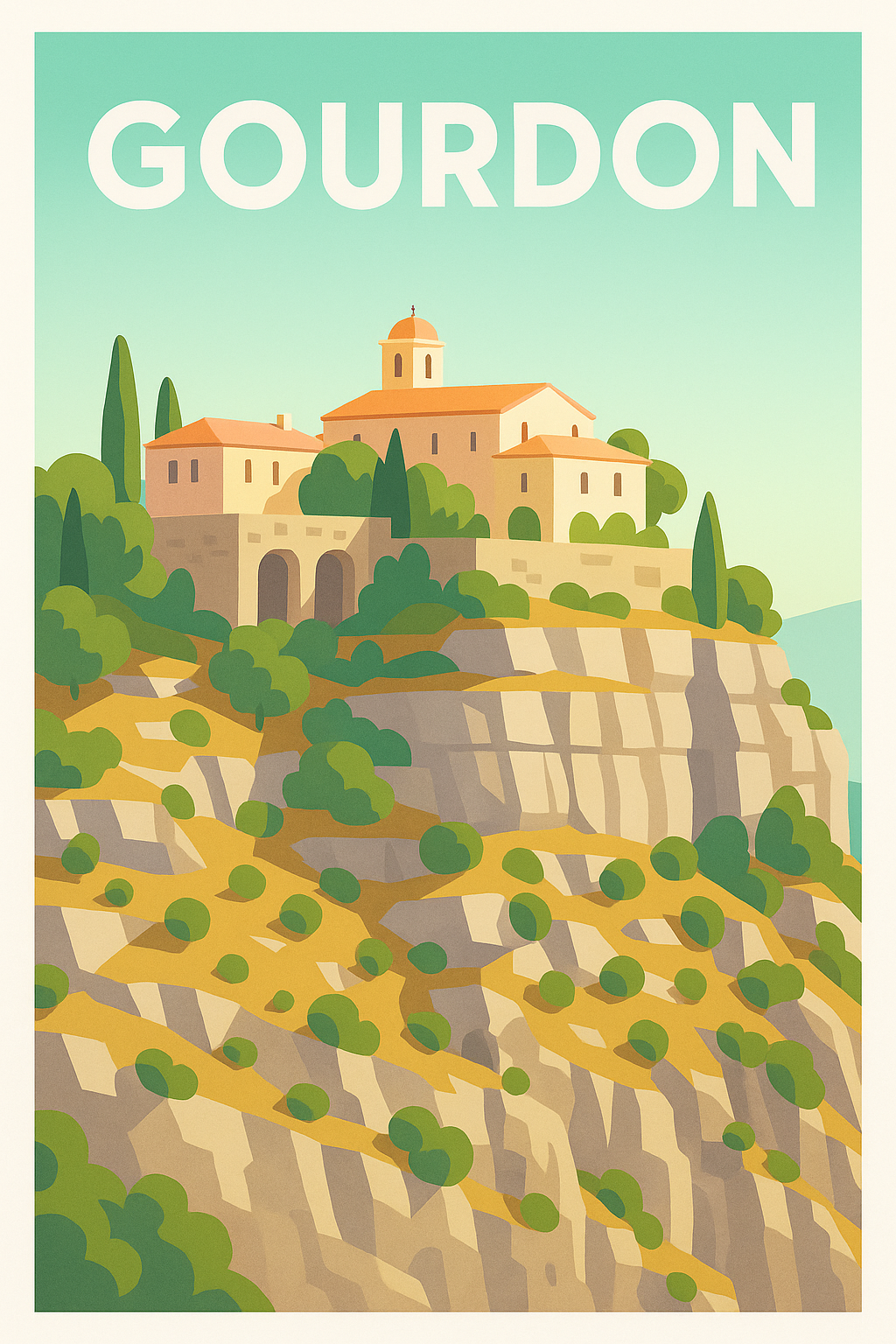 Affiche Gourdon — L’élégance perchée de la Provence · poster d'art de Gourdon