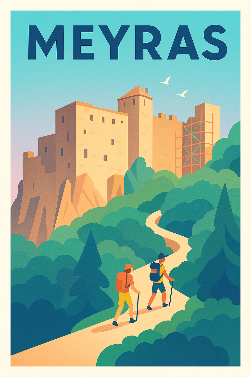 Affiche de Meyras - Escapade nature au château médiéval