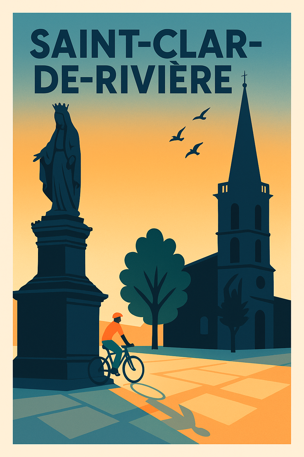 Affiche de Saint-Clar-de-Rivière - Charme et Sérénité au Coucher du Soleil