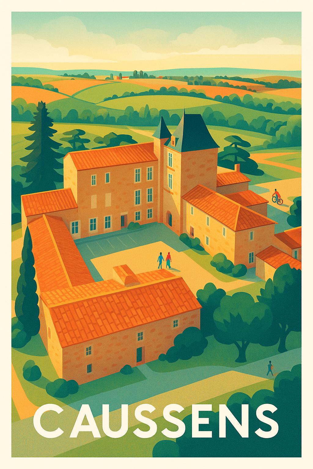 Affiche Caussens — Charme et sérénité au cœur de la campagne · poster d'art de Caussens