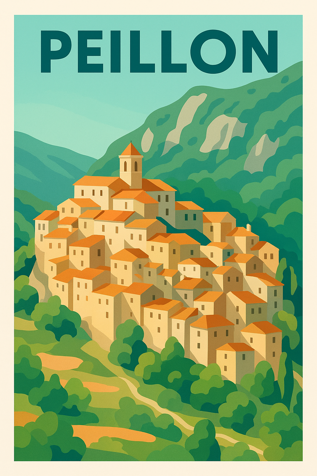 Affiche de Peillon - Village perché au charme méditerranéen