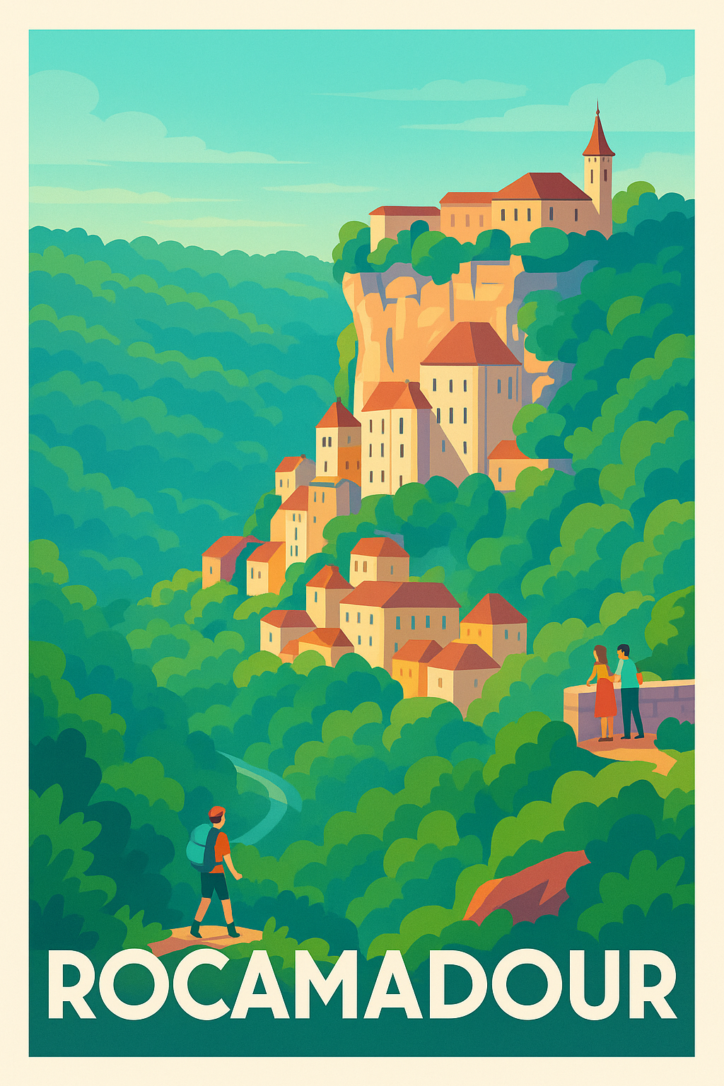 Affiche Rocamadour — Village perché au cœur de la nature · poster d'art de Rocamadour