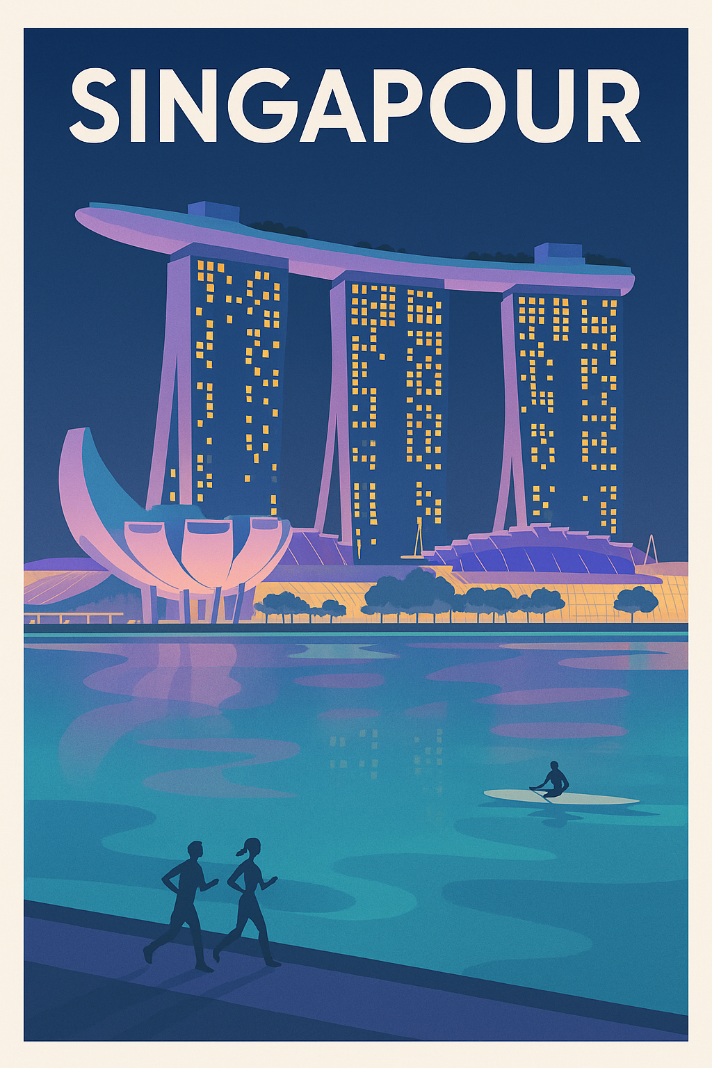 Affiche de Singapour - Évasion nocturne au Marina Bay Sands
