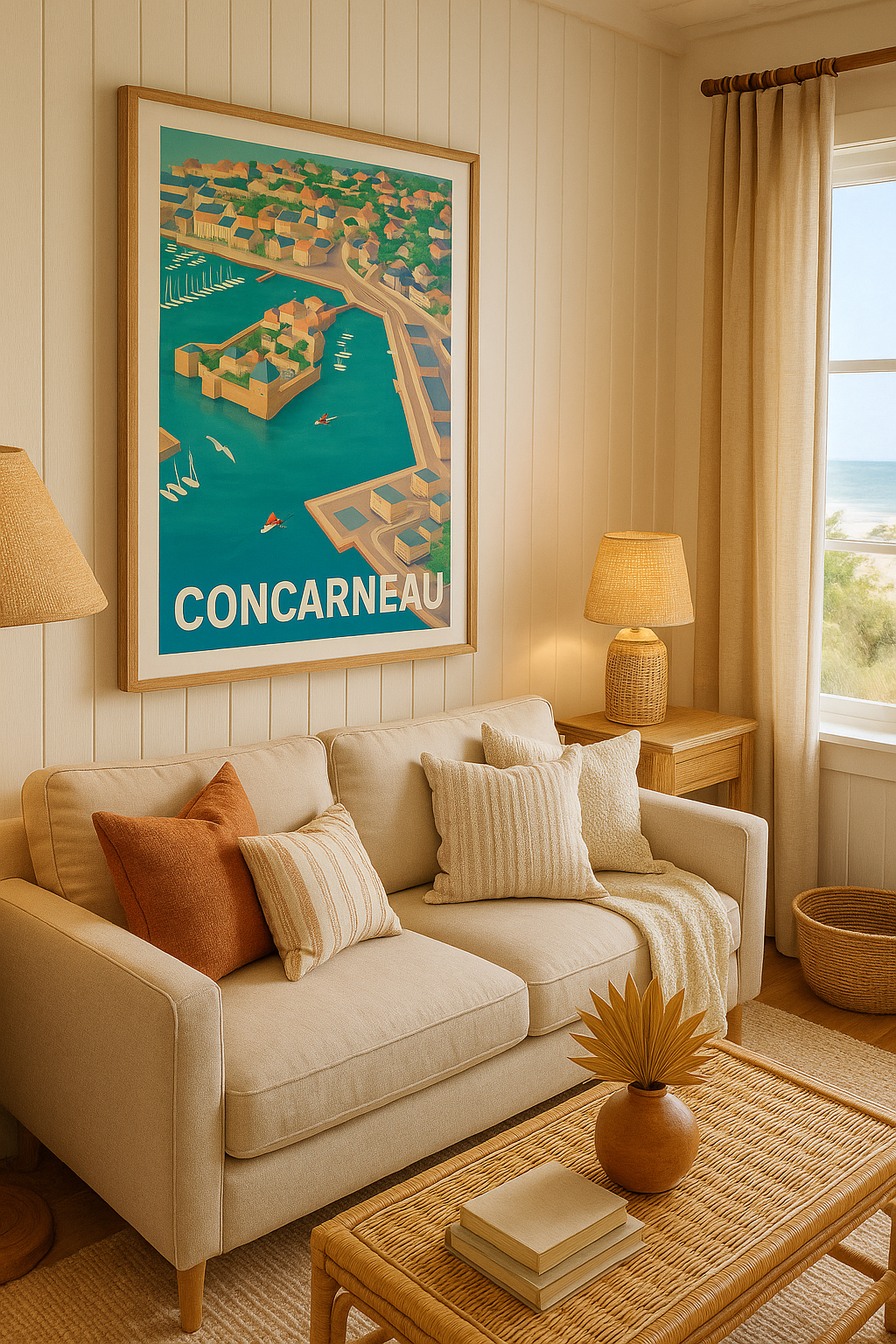 Mise en situation Affiche Concarneau - Vue idyllique sur la cité corsaire