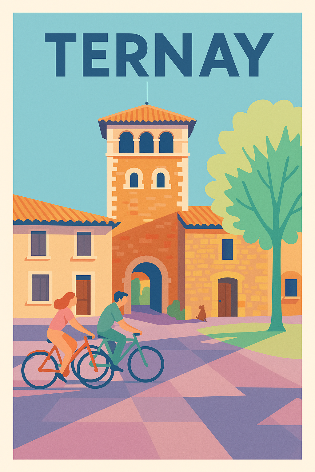 Affiche de Ternay - Charme et douceur à vélo