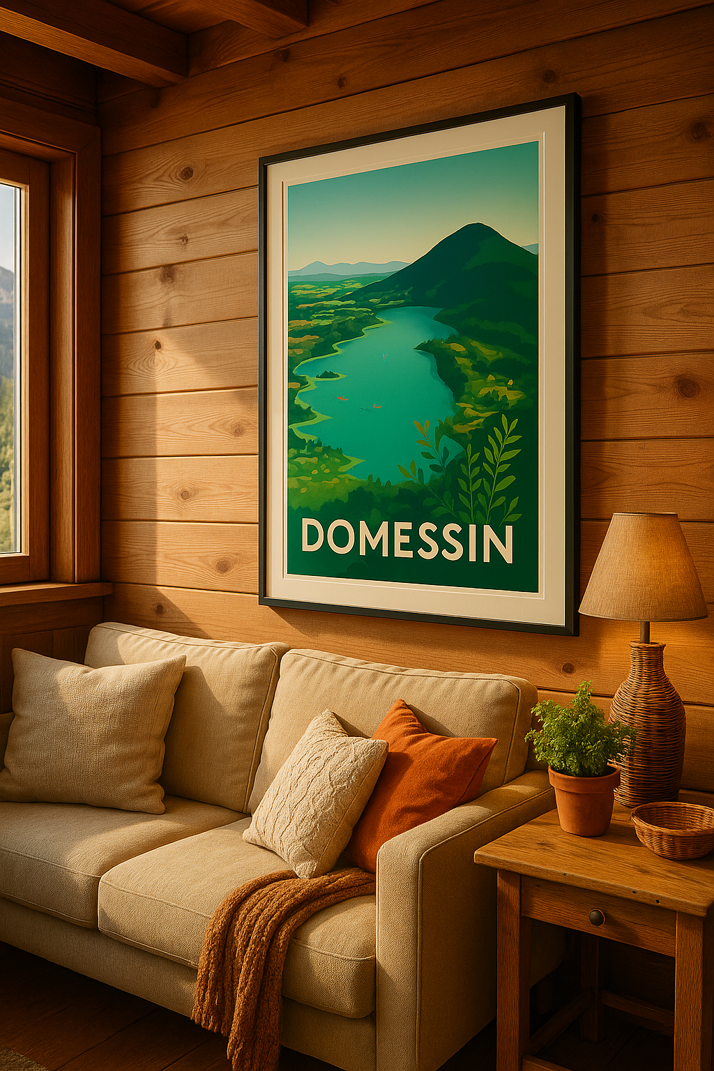 Mise en situation Affiche Domessin - Nature et sérénité au fil de l'eau