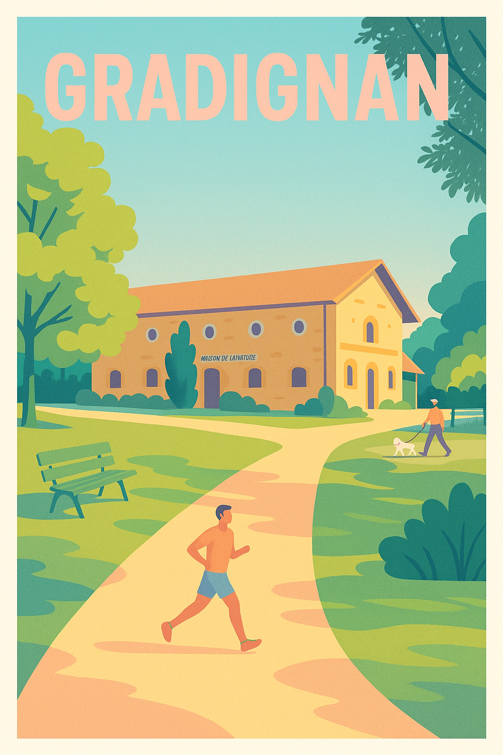 Affiche Gradignan — Promenade et nature apaisante · poster d'art de Gradignan