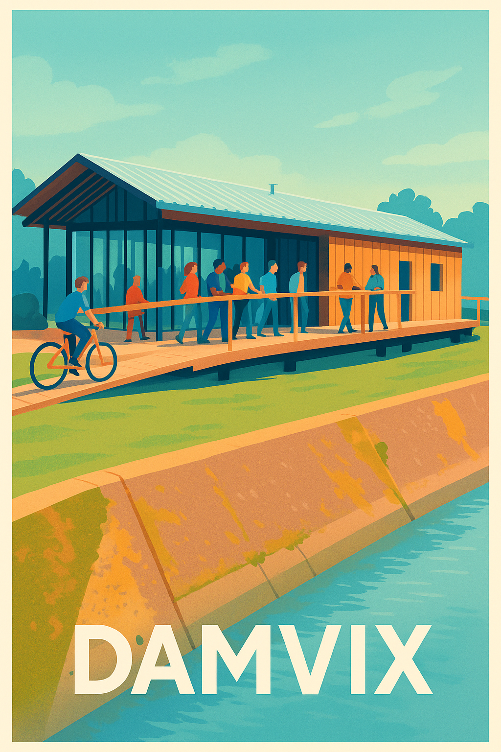 Affiche Damvix — L'esprit convivial au bord de l'eau · poster d'art de Damvix