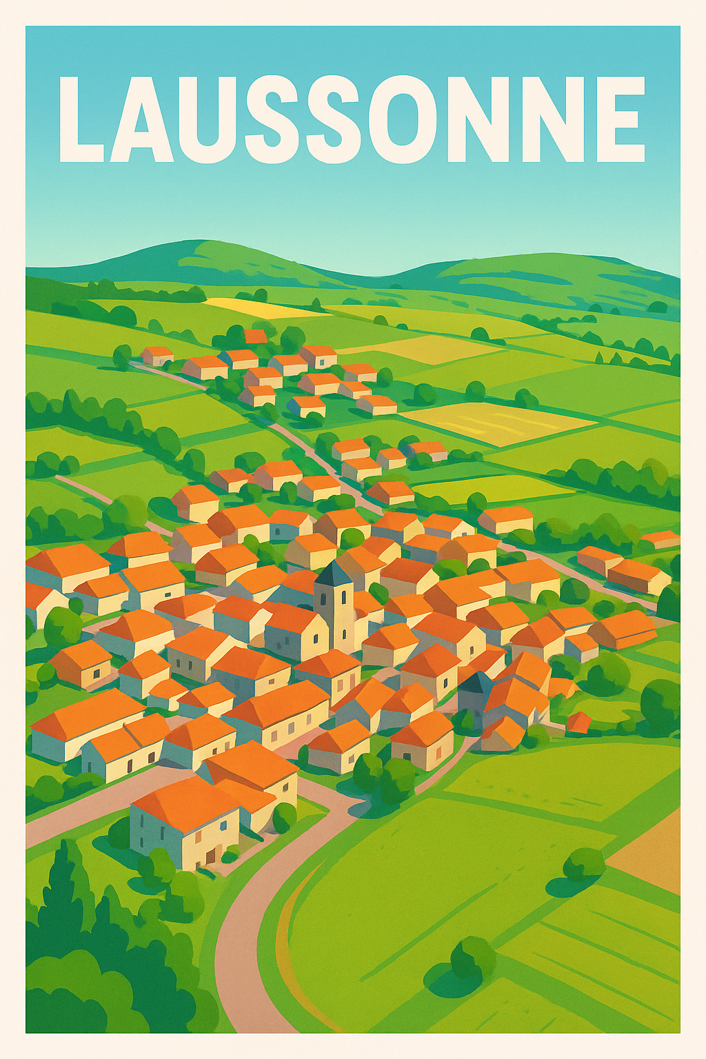 Affiche de Laussonne - Le charme authentique d'un village au cœur de la nature