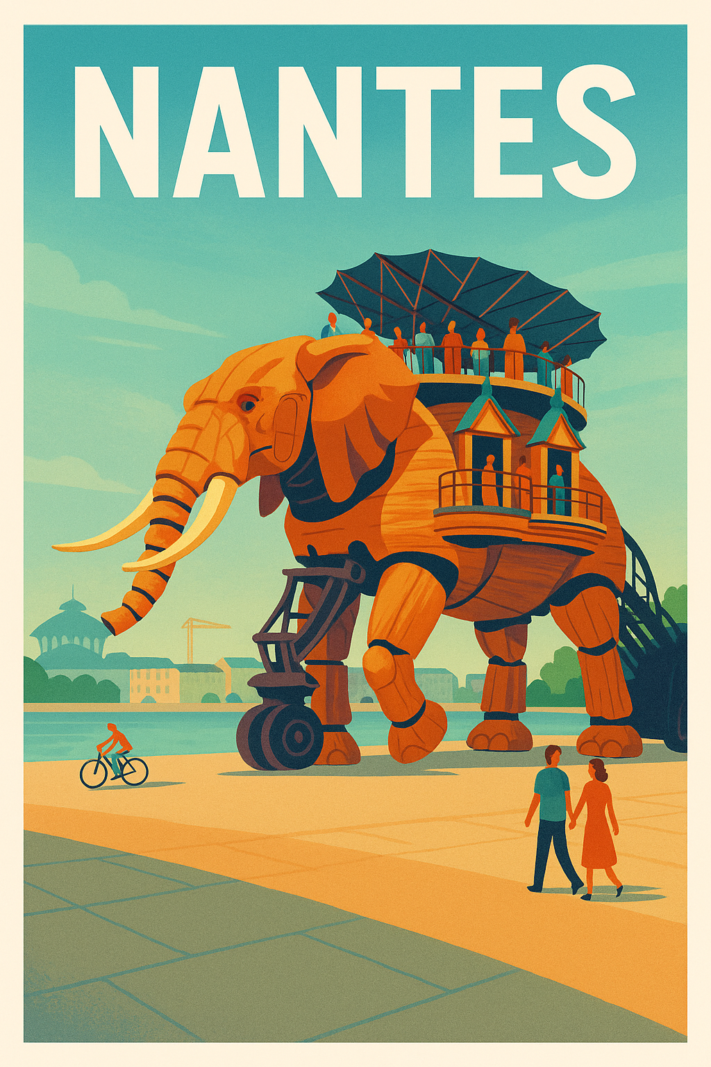 Affiche de Nantes - L'éléphant mécanique emblématique