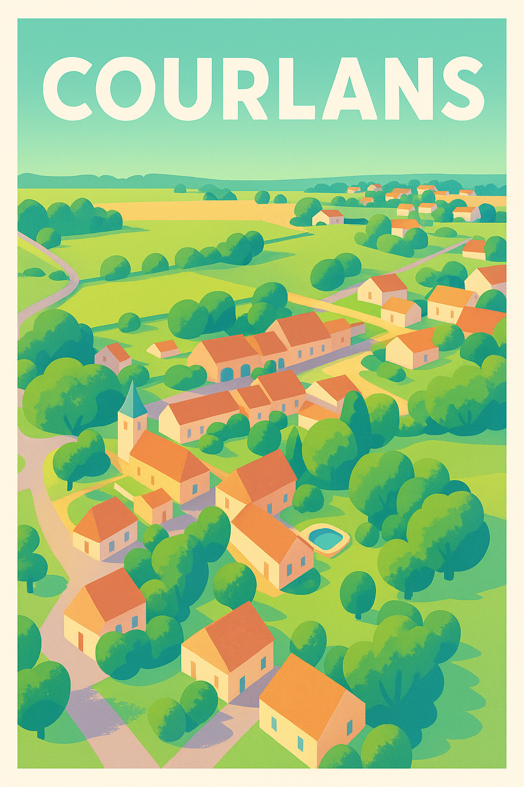 Affiche de Courlans - Harmonie champêtre et douceur de vivre