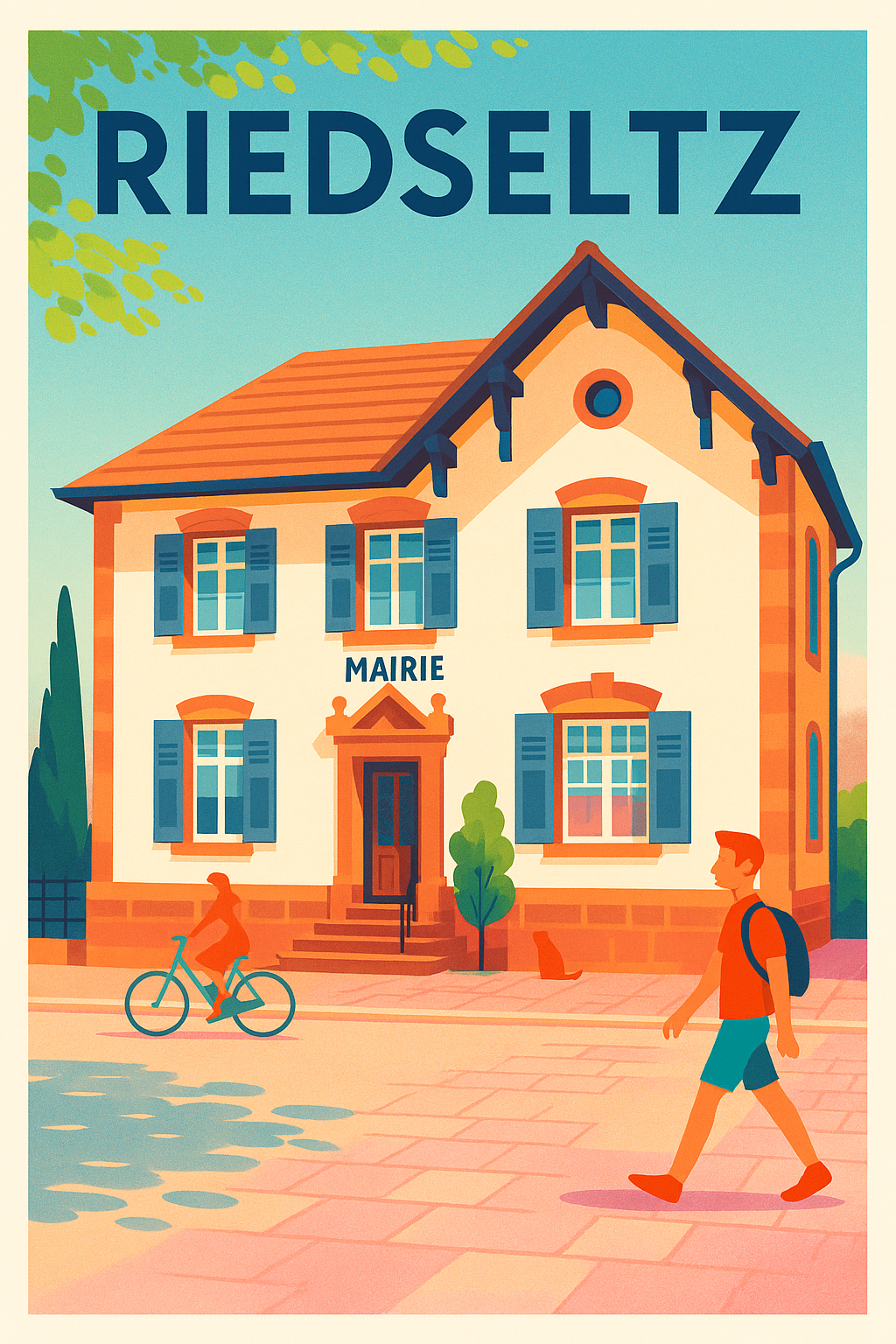 Affiche de Riedseltz - Charme tranquille de la mairie alsacienne