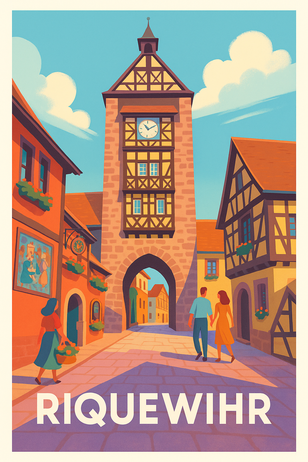 Affiche Riquewihr — Charme médiéval au cœur de l'Alsace · poster d'art de Riquewihr