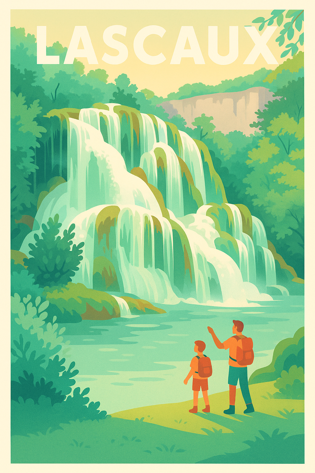 Affiche Lascaux — Évasion nature au cœur des cascades · poster d'art de Lascaux