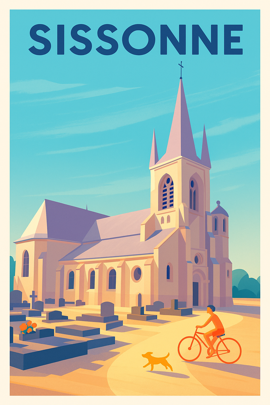 Affiche de Sissonne - L'église au charme paisible