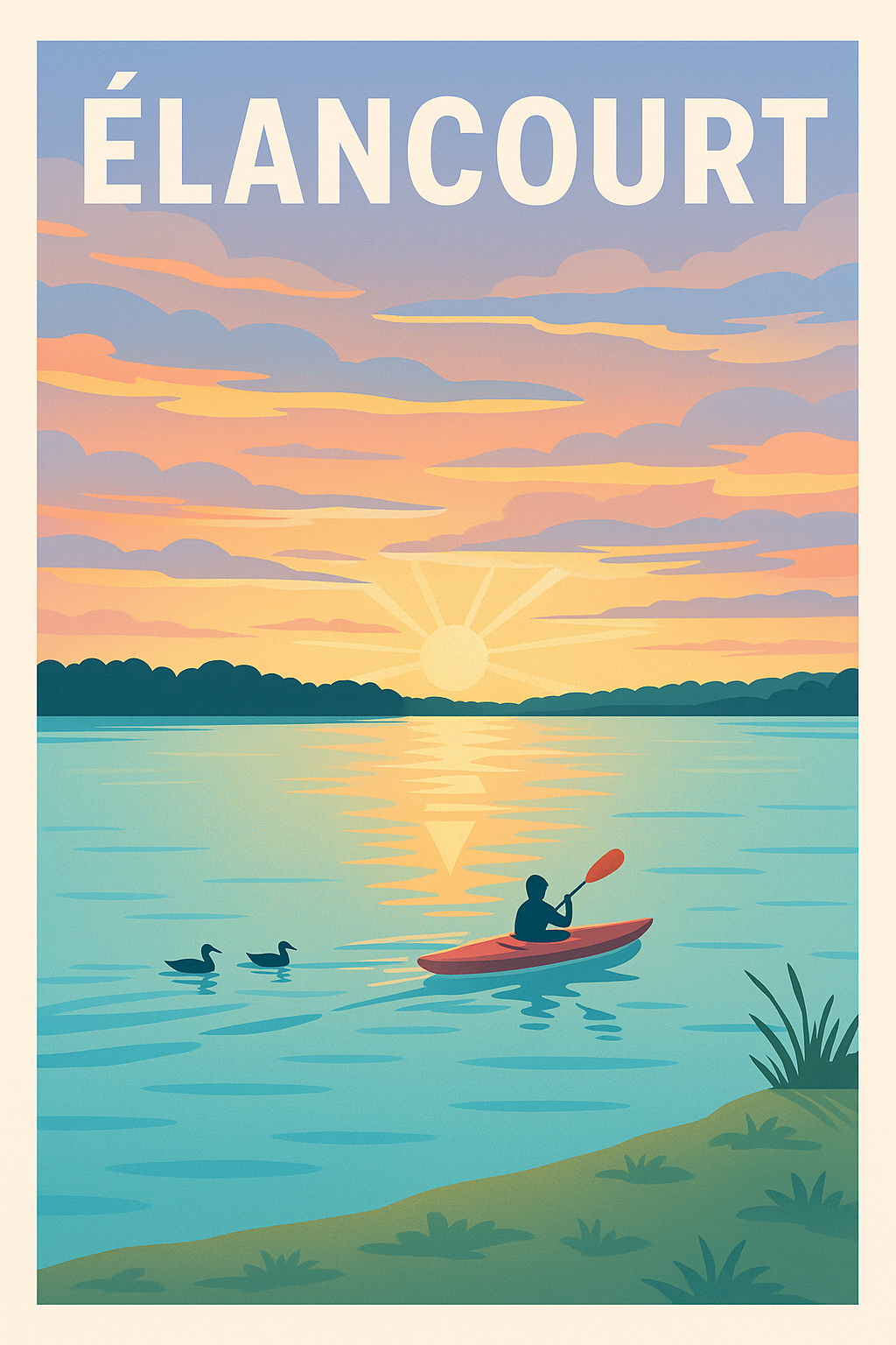 Affiche Élancourt — Sérénité au fil de l'eau · poster d'art de Élancourt