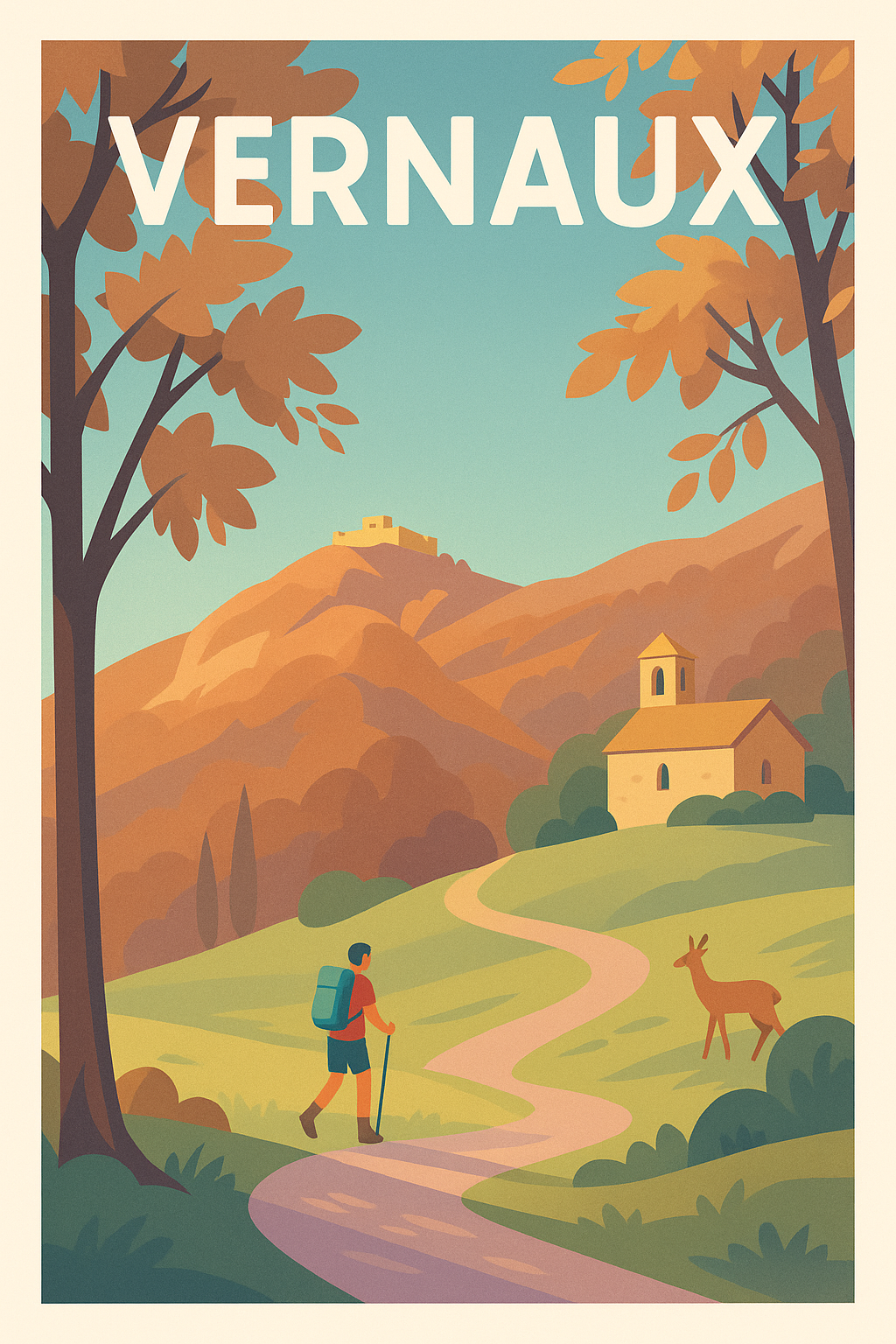 Affiche Vernaux — Invitation à la Randonnée en Montagne · poster d'art de Vernaux