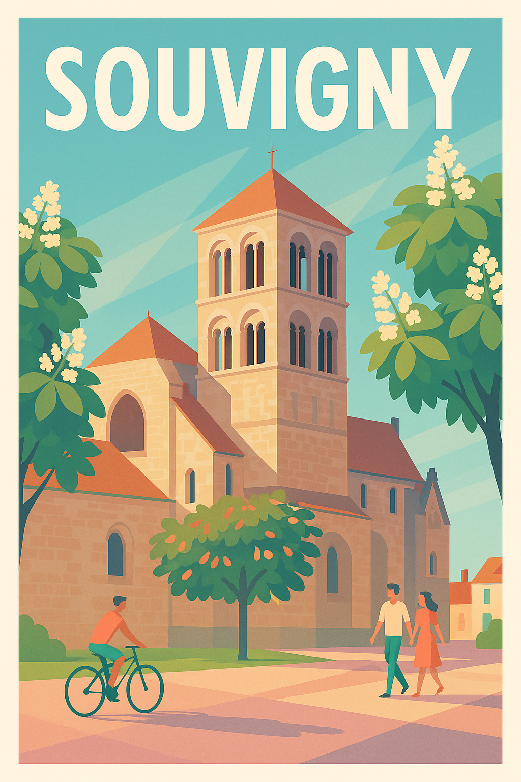 Affiche de Souvigny - Charme et histoire au cœur de l'Auvergne