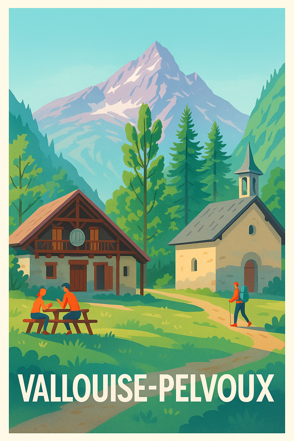 Affiche Vallouise-Pelvoux — Évasion nature au pied des montagnes · poster d'art de Vallouise-Pelvoux