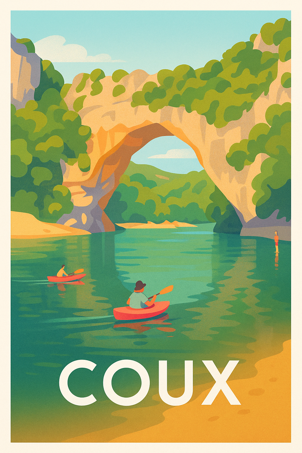 Affiche Coux — Évasion Nature et Aventure · poster d'art de Coux